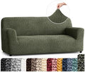PAULATO Premium Stretch Couch Covers for Sofa - Sofa Chair Cover Washable, Dogs & Pets Friendly - Elastic Polyester Loveseat Slipcovers - Non-Slip Love Seat Couch Covers - Moss Green (64"-85" Wide)