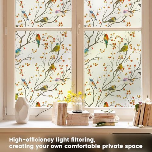 DKTIE Frosted Window Privacy Cling Film Included Tools 29.5in X 78.7in