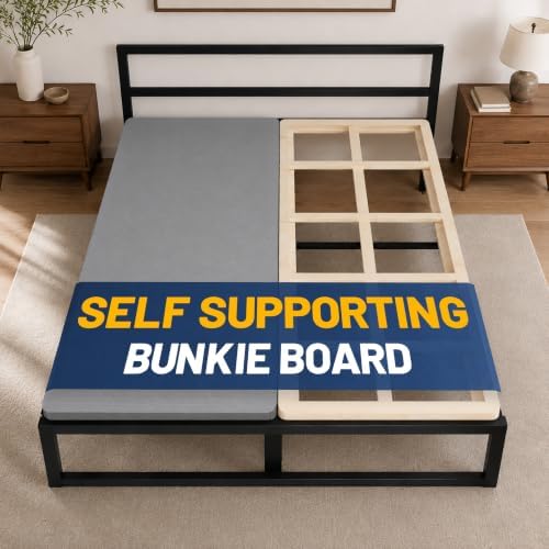 Greaton, Premium 38mm Split Wood Bunkie Board Queen Size Bed - 2-Piece Under Mattress Support Board, Fully Assembled, Fabric Ventilation Cover - Replaces Wooden Slats or Box Spring for Bed Frames