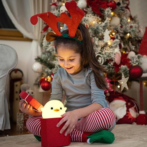 Ammonite DoDo Duck Night Light, Cute Soft Silicone Duck Lamp for Kids, Rechargeable LED Dimmable Bedside Lamp with 20 Minute Timer, Gifts for Boys Girls Women