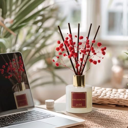 COCORRÍNA Reed Diffuser - Love Spell 3.38 fl oz Reed Diffuser for Bedroom Bathroom Home Décor
