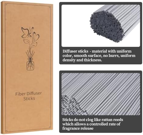 130Pcs Grey Fiber Reed Diffuser Sticks-7.5Inch/3mm Reed Sticks Essential Oil Aroma Diffuser Reeds Aroma Fragrance Refills (3mm X 19cm (130pcs))