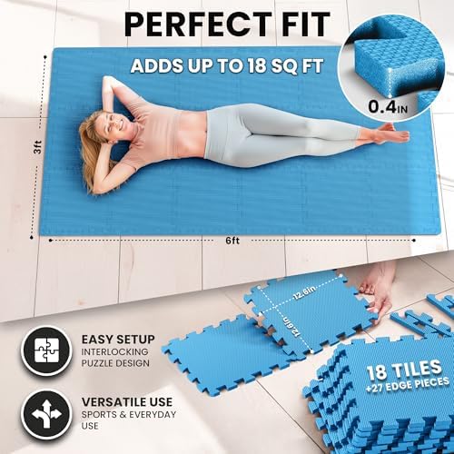 bemaxx Gym Mats Set - EVA Interlocking Foam Floor Tiles Workout Mat Puzzle