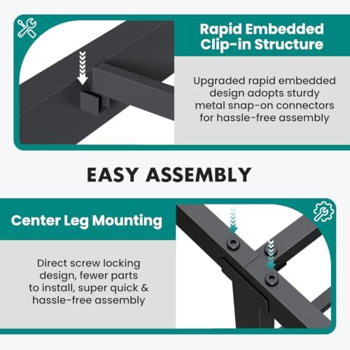 OLIXIS Heavy Duty Sturdy 12 Inch Metal Twin Bed Frame, 500LBS