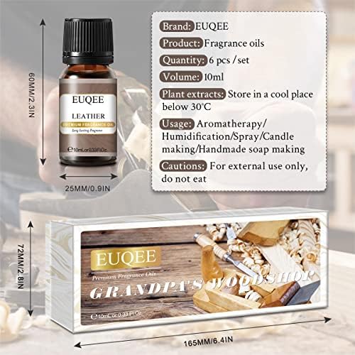 EUQEE 6PCS Premium Woody Scented Oil Fragrance Oils Gift Set