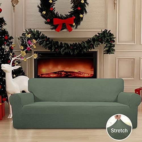 Easy-Going Stretch Couch Covers for Sofa Washable Large Greyish Green