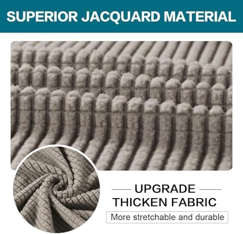 Turquoize 4 Piece Sofa Covers for 3 Cushion Couch Sofa Slipcover Soft Couch Cover for Dogs Washable Furniture Cover with 3 Individual Large Cushion Covers Feature Fabric (Large Sofa, Taupe)