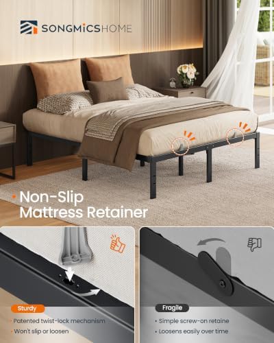 SONGMICS HOME Full Metal Bed Frame, Under-Bed Storage, Load 1,100 lb
