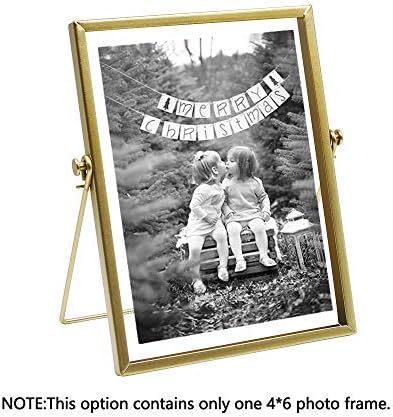 AceList Gold Picture Frame, 4 x 6 in Metal Floating Frame with Glass