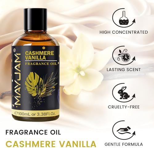 MAYJAM Cashmere Vanilla Fragrance Oil for Diffusers for Home, 3.38FL.OZ