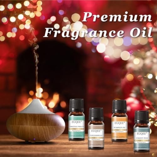 EUQEE Holiday Cheer Premium Fragrance Oils Set for Diffuser (6x10ml)