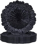 MAONAME Black Charger Plates Set of 12, Reef Chargers for Dinner Plates