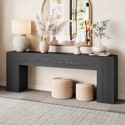 Epecoya Black Entryway Table for Living Room, 86 Inch Console Table