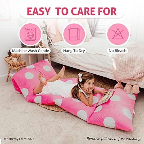 Butterfly Craze Floor Pillow Cover Plush Folding Lounger Bed Cushion Case