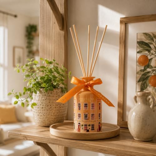 COCORRÍNA Reed Diffuser - Citrus Sunshine 6.76 fl oz Reed Diffuser with 8 Sticks Home Fragrance Bathroom Shelf Decor (Festive House Collection)