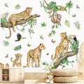 wondever Jungle Animals Wall Decals Safari Leopard Cheetah Wall Stickers