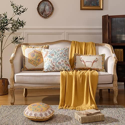 patdrea Designer French Vintage Throw Pillow Cover,18"x18"
