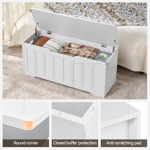 VANKILEY 43.3" Storage Chest Extra Large, Storage Bench.(White)