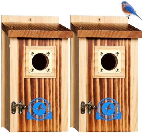 SISTERBIRD 2 Pack Bluebird House, Premium Blue Bird House, Warming Gifts