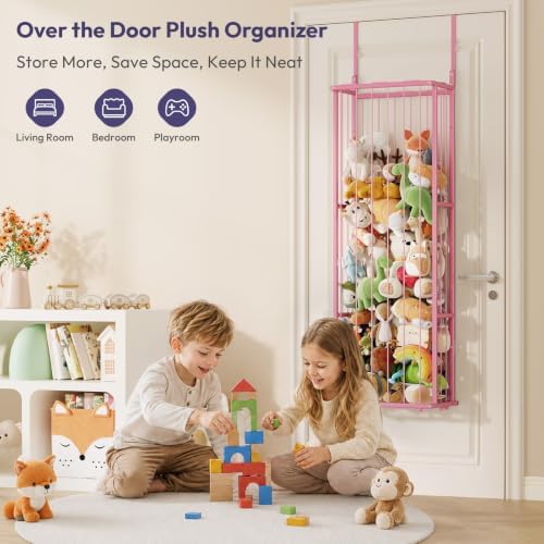 Stuffed Animal Storage, Wall & Door Mounted Plush Toy Organizer