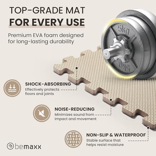 bemaxx Gym Mats Set - EVA Interlocking Foam Floor Tiles Workout Mat Puzzle