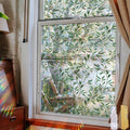Rainbow Window Privacy Film, Green Vines Static Glass Clings 17.5" x 78.7"