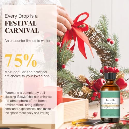 EUQEE Christmas Wreath Fragrance Oil for Holiday Party 2.02 Fl oz/ 60ml