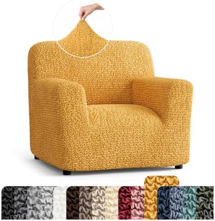 PAULATO Premium Stretch Couch Covers for Sofa - Sofa Chair Cover Washable, Dogs & Pets Friendly - Elastic Polyester Loveseat Slipcovers - Non-Slip Love Seat Couch Covers - Mango (21"-39" Wide)