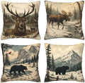 Animal Deer Decorative Throw Pillow Covers 18x18 Inch Set of 4