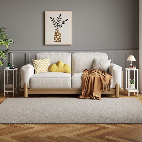 TUTOTAK Narrow Side Table, 2-Tier Small End Table for Couch