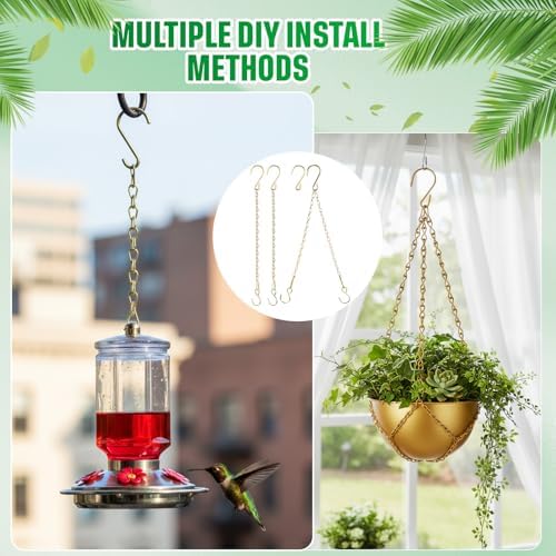 EBOOT 2 Pcs Hanging Chain for Bird Feeders Planters,9.5 Inch,Gold