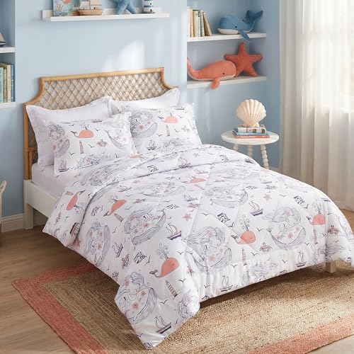 JSD Mermaid Ocean Theme Kids Queen Comforter Set
