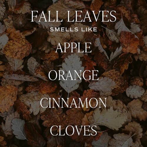 Sweet Water Decor Fall Leaves Candle, 9oz Amber Jar, Autumn Scents for Home