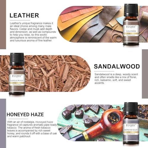 EUQEE 6PCS Men's Pubs Gift Set Premium Fragrance Oils for Men