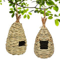 GUTE Hummingbird Houses 2Pcs Hand Woven Grass Hanging Bird Nest
