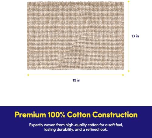 Sweet Home Collection 100% Cotton Placemats for Dining Room Rectangle Two Tone Woven Fabric 13" x 19" Soft Durable Table Mat Set, Set of 4, Taupe