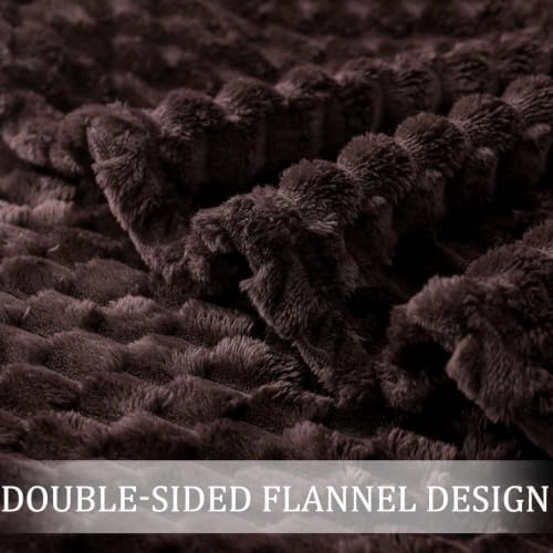 Exclusivo Mezcla Large 3D Fleece Throw Blanket for Couch, Coffee