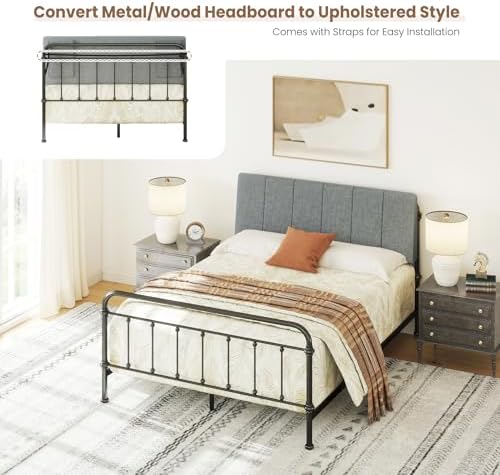 Full Size Headboard Only-No Assembly Required, Dark Gray