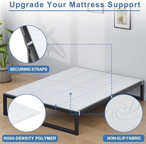 Lutown-Teen Bunkie Board King High-Density Polymer Bed Support, White