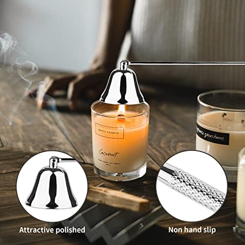 Kirecoo 3-in-1 Candle Accessory Set with Trimmer Snuffer & Dipper, Silver