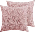 YEMYHOM Pack of 2 Throw Pillow Covers 18 x 18 Inch High Stretch Jacquard Pillowcase for Couch Sofa Living Room Home Decor, Pink