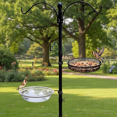 LemonRoad 2 Pack Mesh and Plastic Tray Seed Trays for 1" Bird Feeder Poles