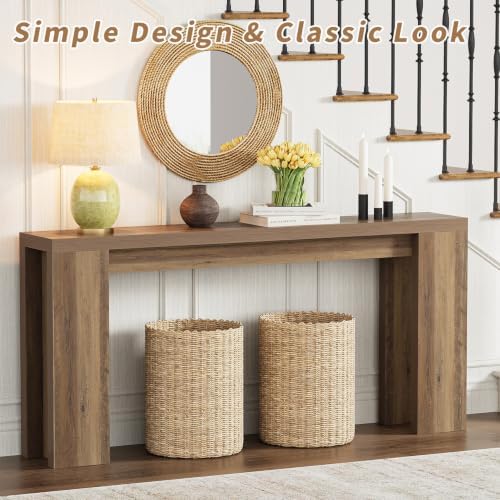 karlott 70.9" Long Console Table, Farmhouse Entryway Table, Fulton Pine