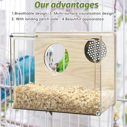 PINVNBY Parakeet Nesting Box Budgie Breeding Box Bird Nest for Cage