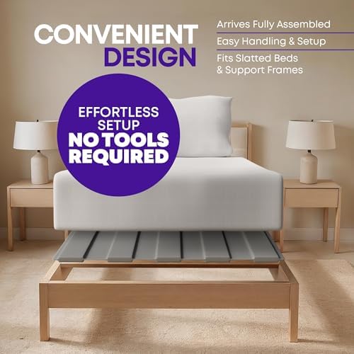 Greaton, 0.75-Inch Heavy Duty Vertical Wooden Bunkie Board/Bed Slats, Twin, Grey