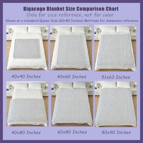 Bigacogo Chunky Knit Throw Blanket for Couch, 51x63 inches, Yellow Green