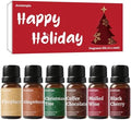 Fragrance Oil Holiday Set, Aromtopia Essential Oils for Candle Soap Making, 6x10ml, Diffuser Oils Scents, Winter Fragrance Oils, Christmas Tree, Coffee Chocolate, Black Cherry, More