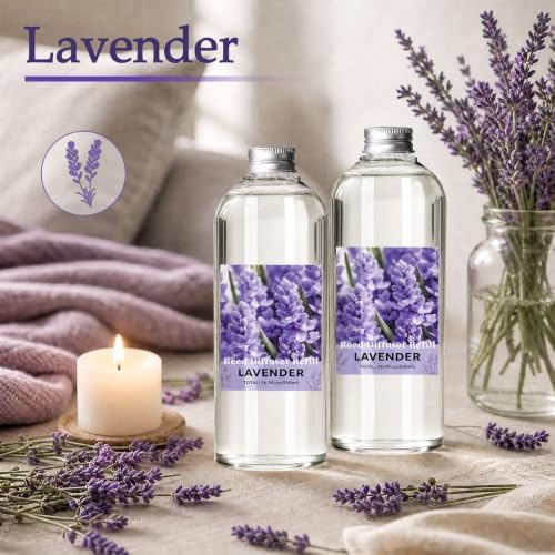 SCENTORINI Lavender Diffuser Reed Diffuser Refill Oil, 33.81 Fl Oz