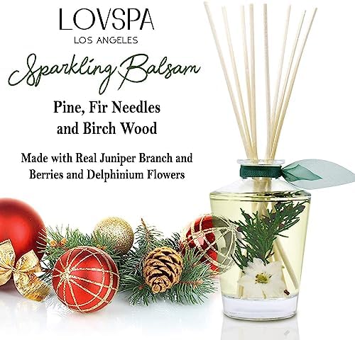 Reed Diffuser Set, Sparkling Balsam Scented Oil Diffuser with Sticks, Home Fragrance Accessories for Bathroom Shelf Decor, Aroma Diffusers for Home or Office Desk, USA Made