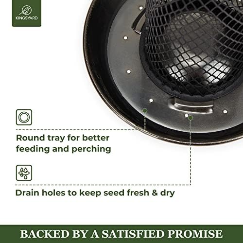 Kingsyard Wild Bird Feeders for Outdoors Hanging, All Metal